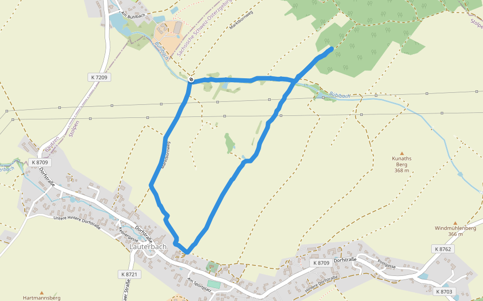 Marktbornweg walking route map in Großharthau