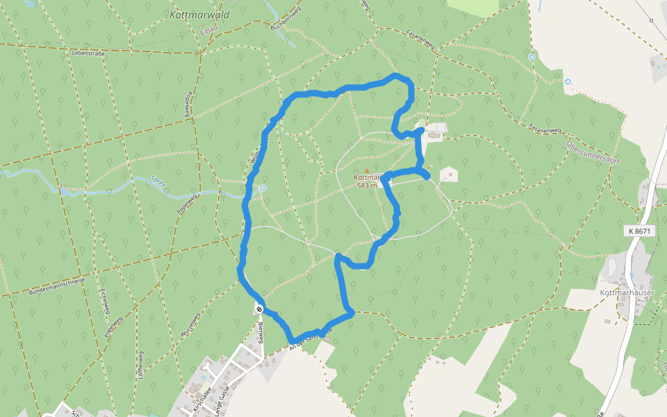 Kottmar walking route map in Kottmar