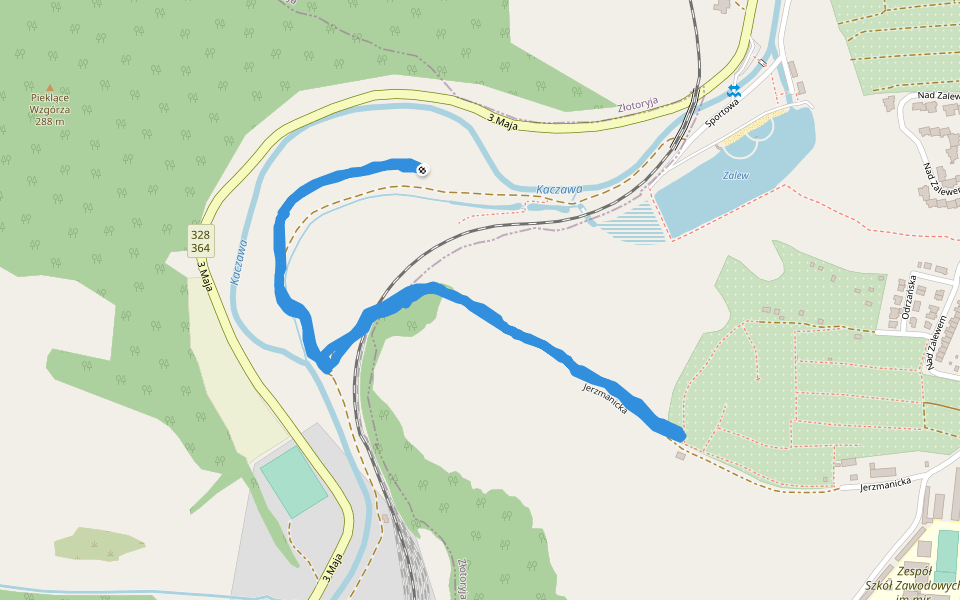 Jerzmanicka walking route map in Złotoryja