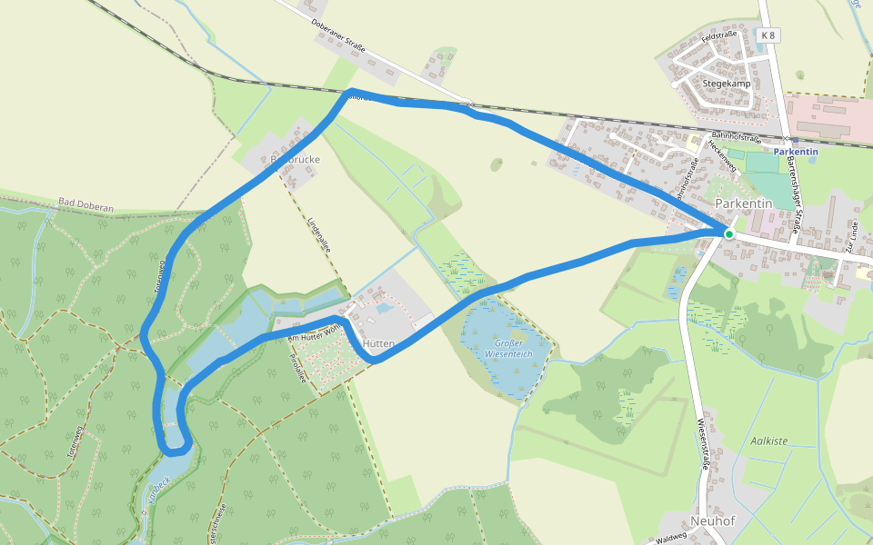 Pflanzgartenteich walking route map in Bartenshagen-Parkentin