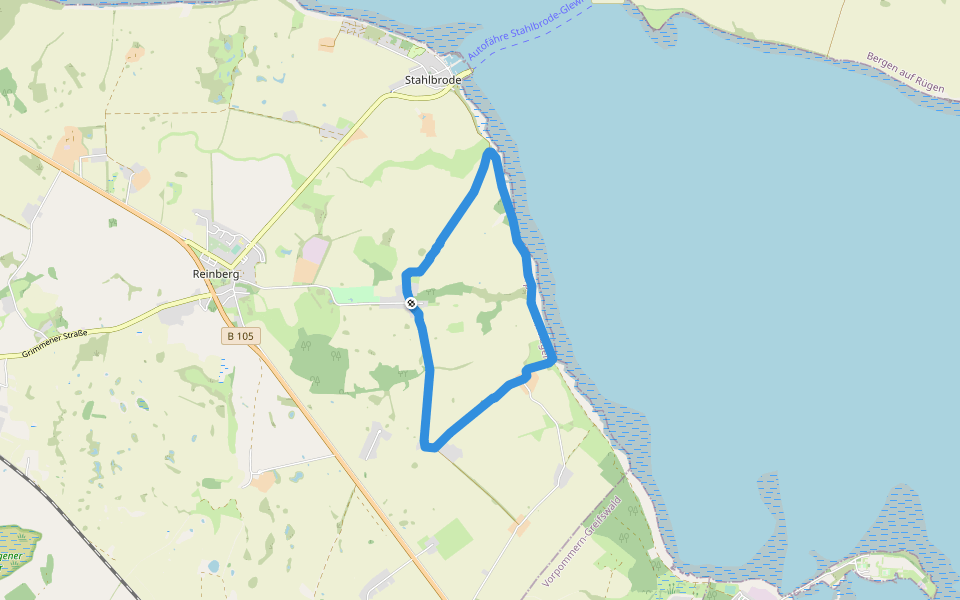 Reinberger Beek walking route map in Sundhagen