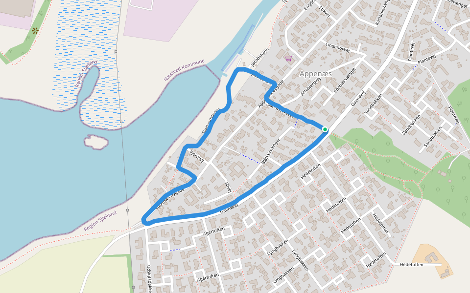 Karrebæk Fjord walking route map in Næstved