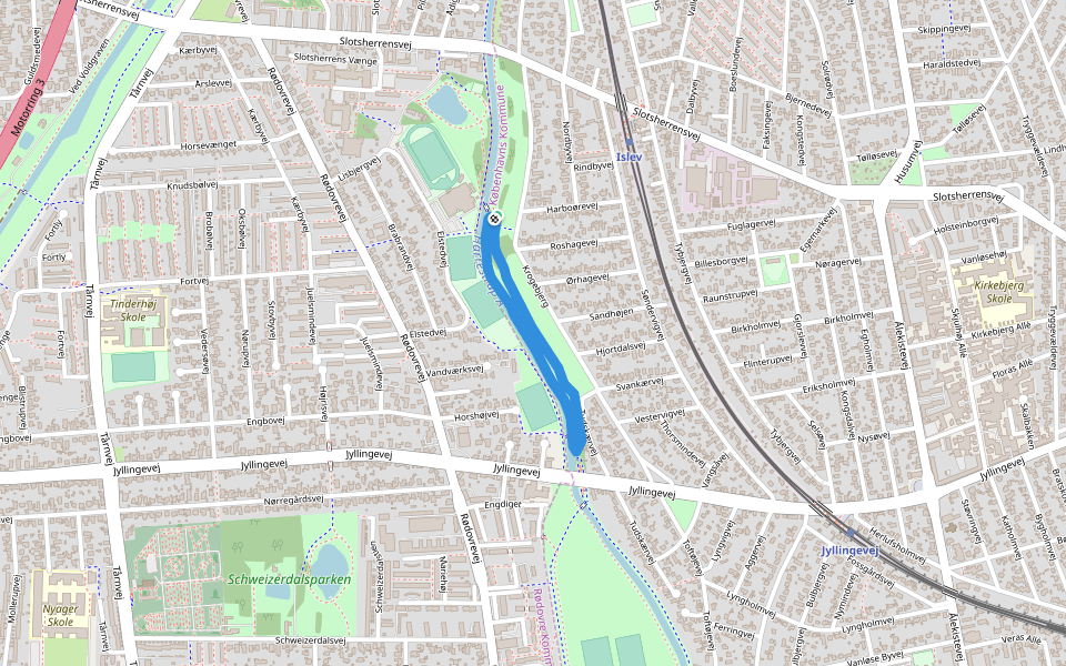Krogebjergparken walking route map in København