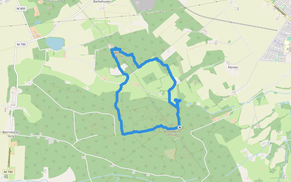 Berguven walking route map in Veberöd