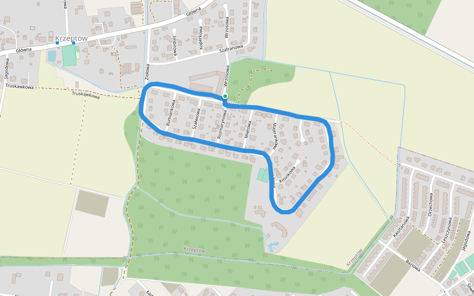 Truskawkowa walking route map in Krzeptów