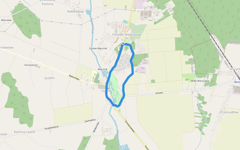 Kościół św. Wojciecha walking route map in Ujazd