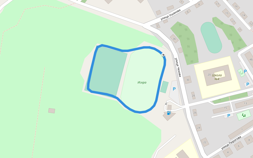 Парк Головко walking route map in Baltiysk