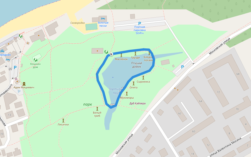 парк walking route map in Zelenogradsk