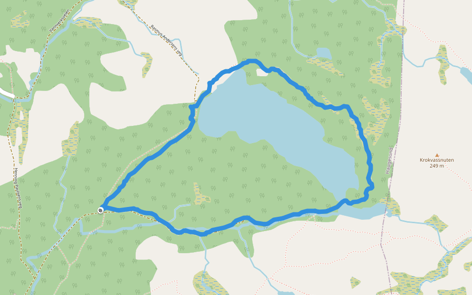 Krokavatnet walking route map in Snøde