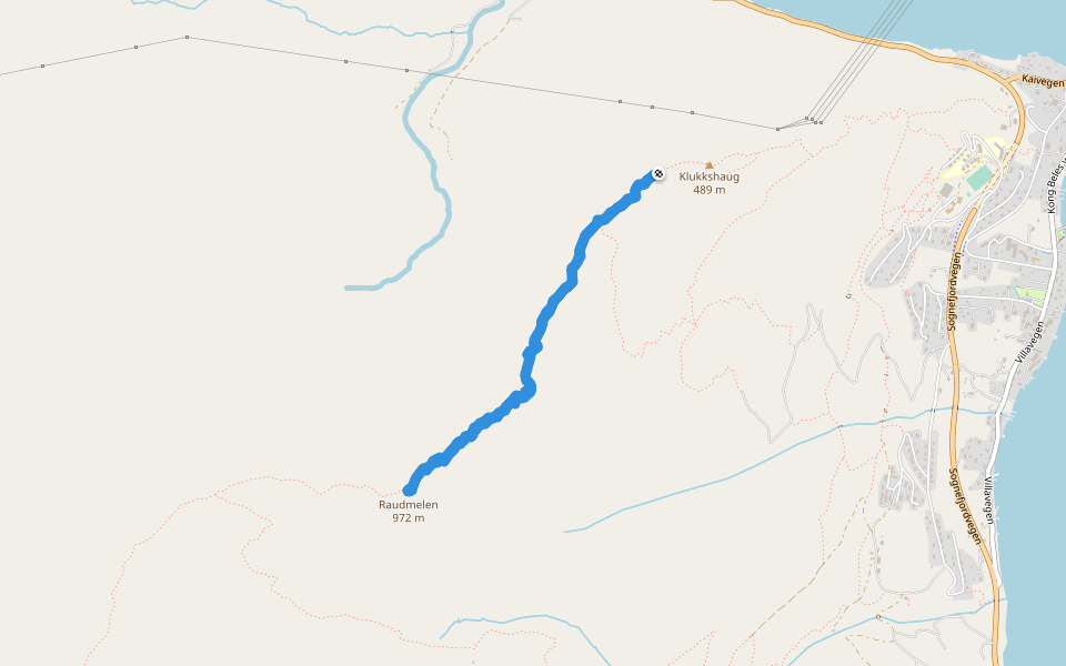 Raudmelen walking route map in Ese