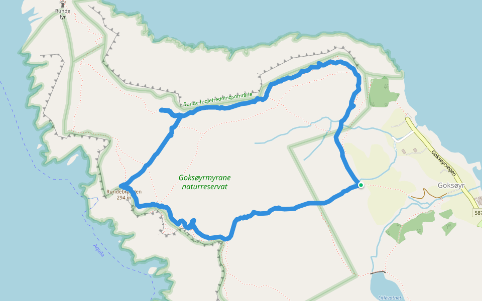 Goksøyrmyrane naturreservat walking route map in Dalsbygda