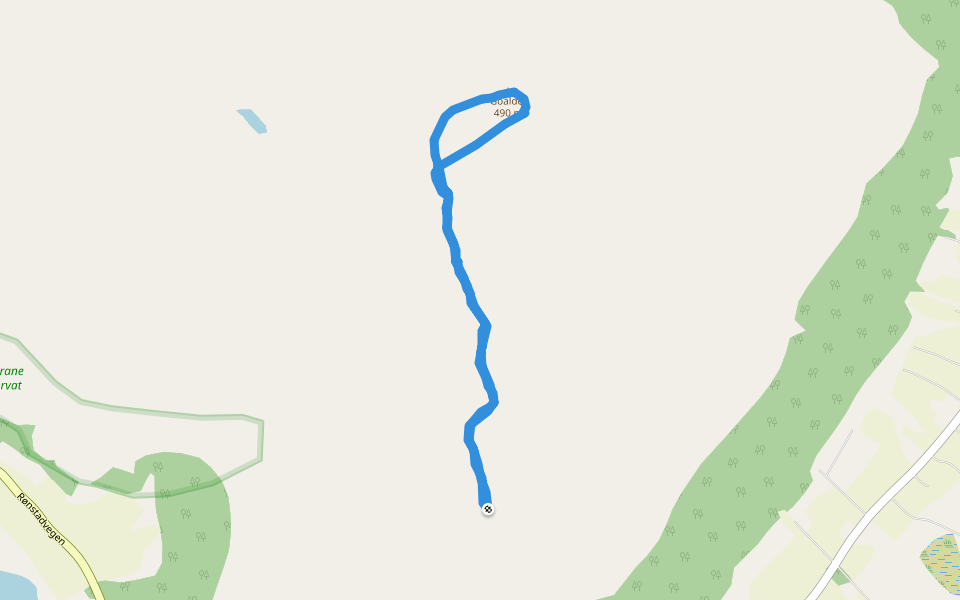 Goaldet walking route map in Dalsbygda