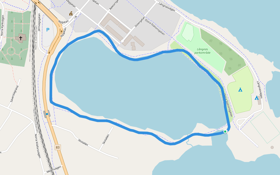 Varpen walking route map in Bollnäs