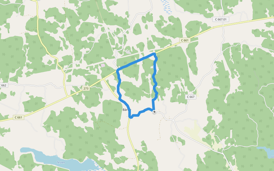 Bärby walking route map in Solvalla