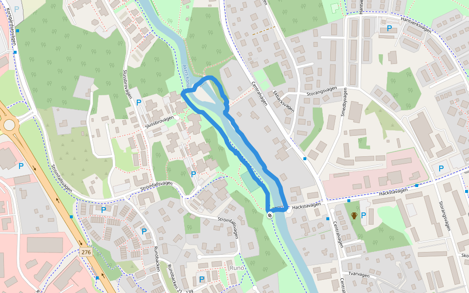 slussbrovägens lilla lekpark walking route map in Åkersberga