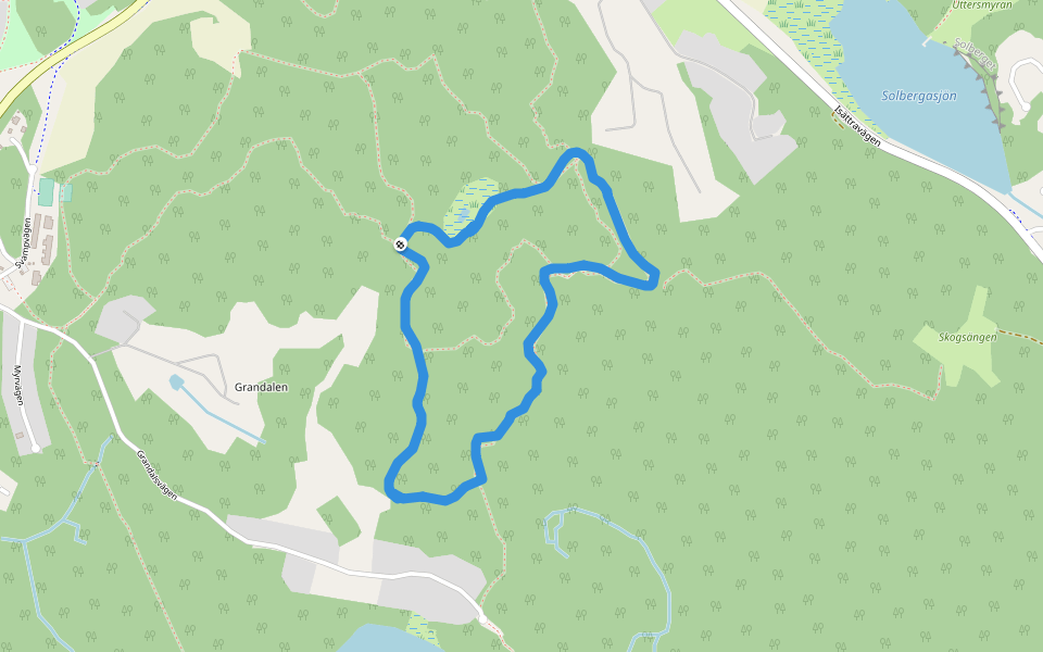 Trastsjöskogen walking route map in Åkersberga