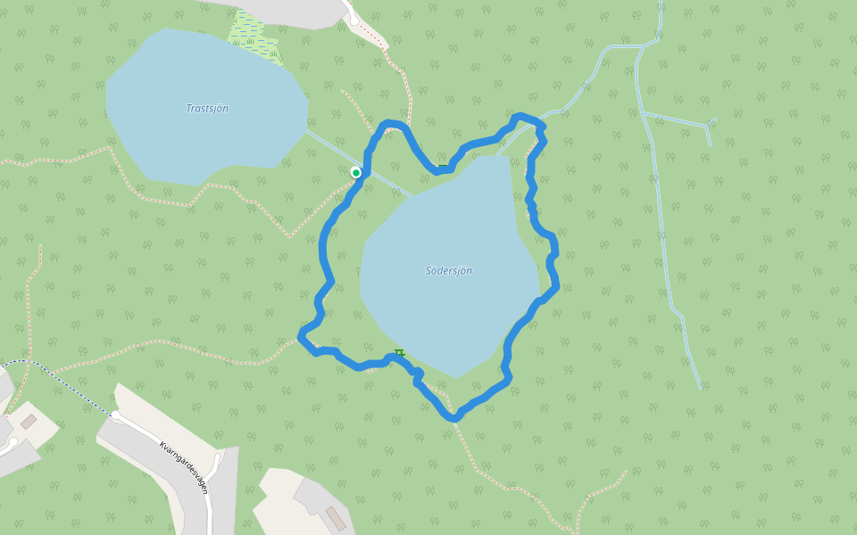 Trastsjöskogen walking route map in Åkersberga