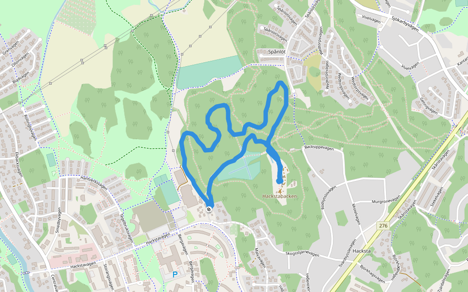 motionspår walking route map in Åkersberga