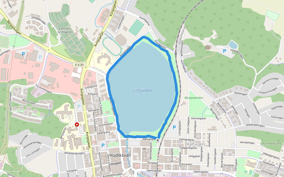 Lillfjärden walking route map in Gammelsträng