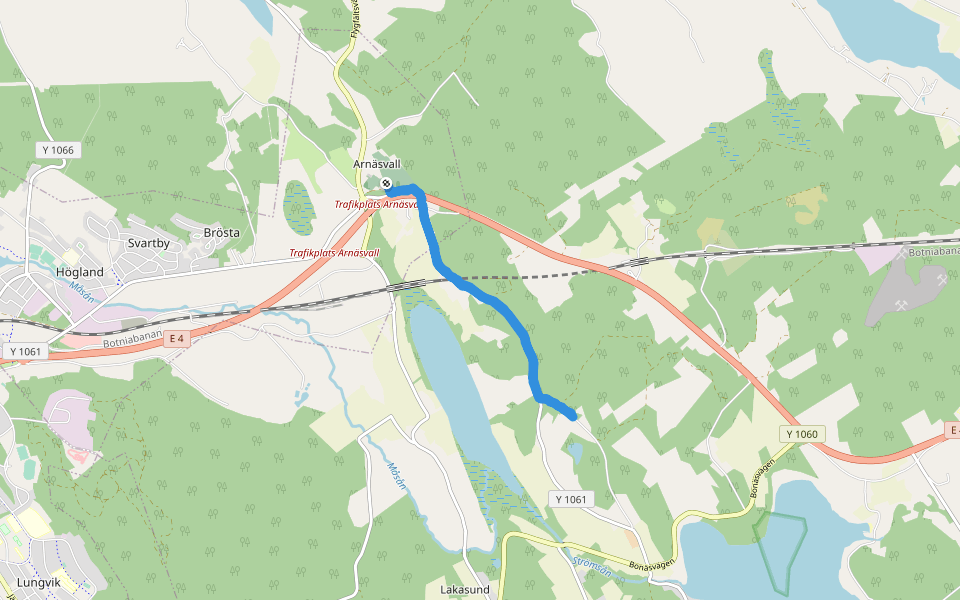 Stranneberget walking route map in Stranne