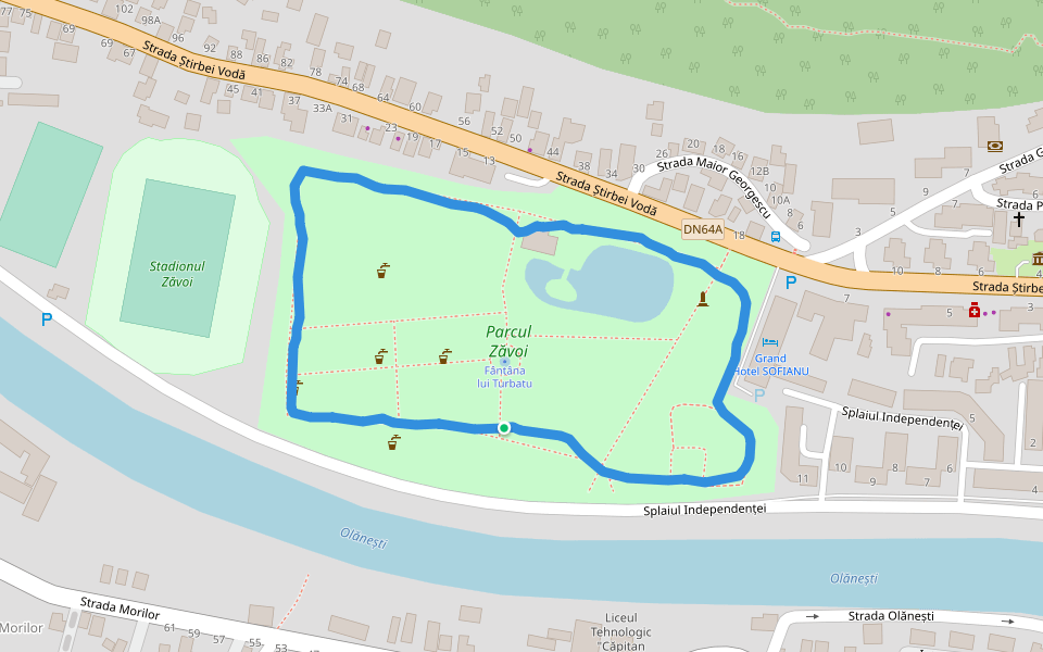 Parcul Zăvoi walking route map in Pietreni