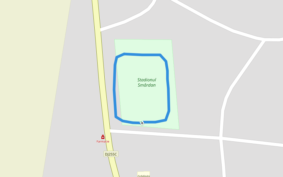 Stadionul Smârdan walking route map in Smârdan