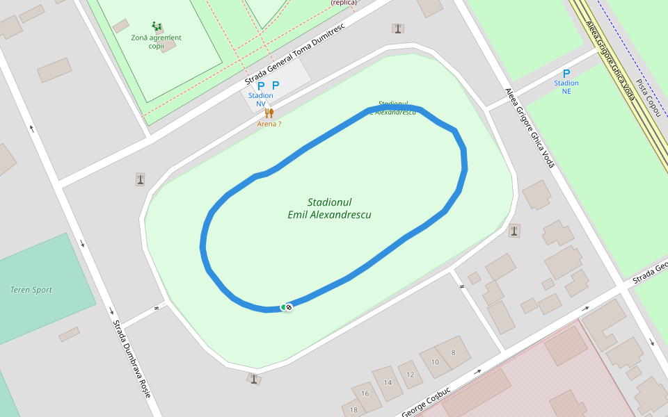 Emil Alexandrescu Stadion Wander und Laufweg Iași, Kreis Iași