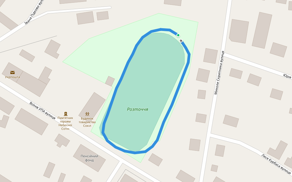 Розточчя walking route map in Zhovkva