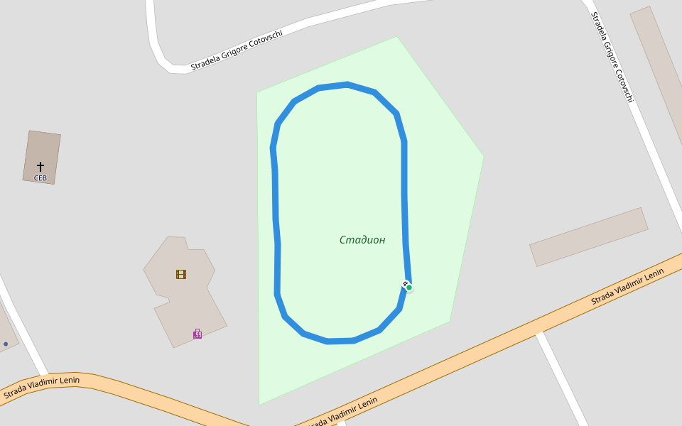 Стадион walking route map in Dezghingea