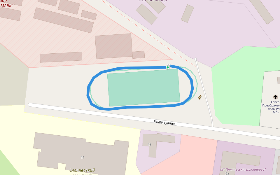 Іллічівський морський коледж ОНМУ walking route map in Chornomorsk