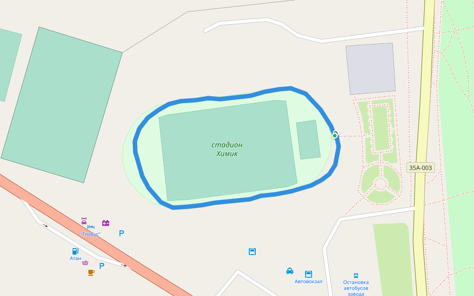 стадион Химик walking route map in Armiansk