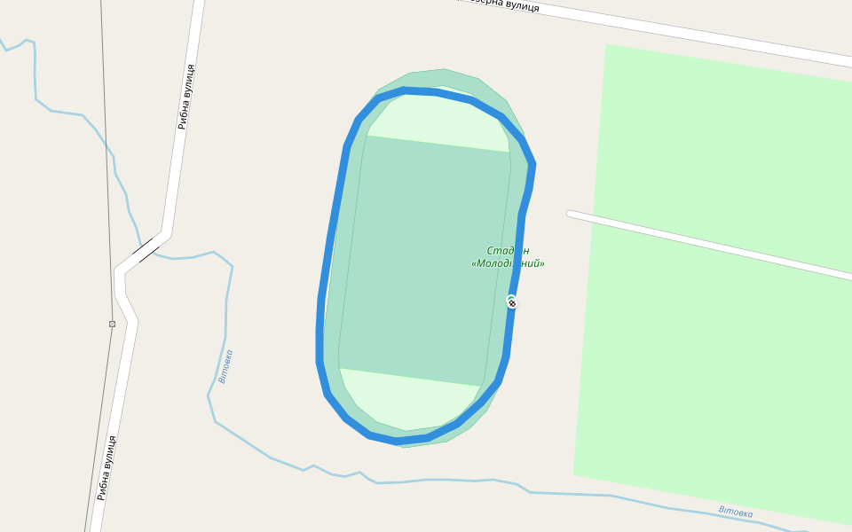 Стадіон «Молодіжний» walking route map in Mykolaiv