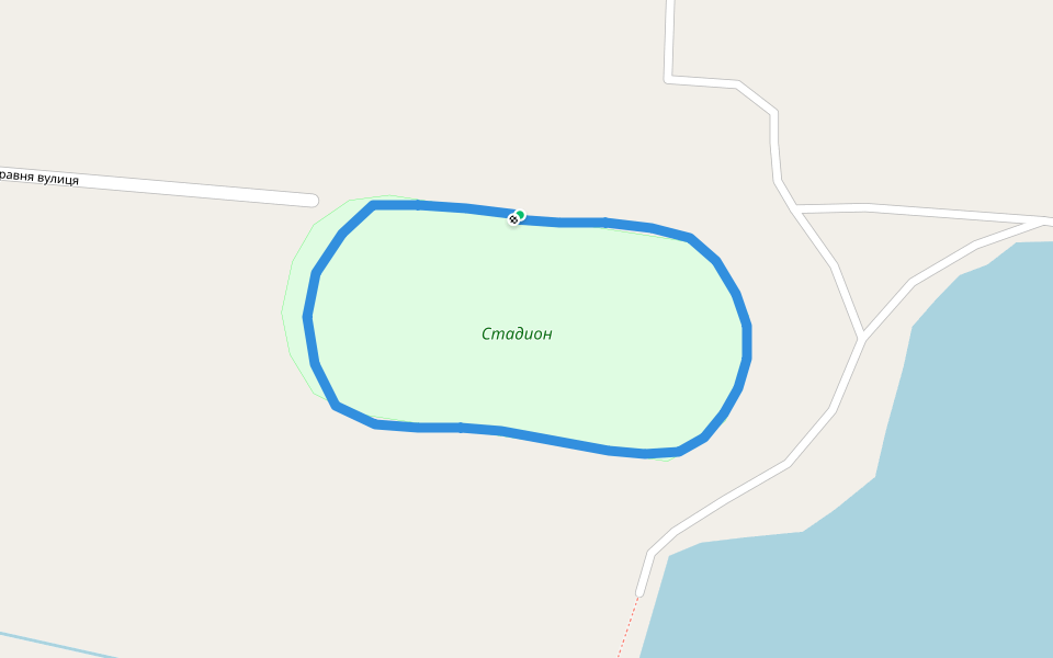 Стадион walking route map in Cherniakhiv