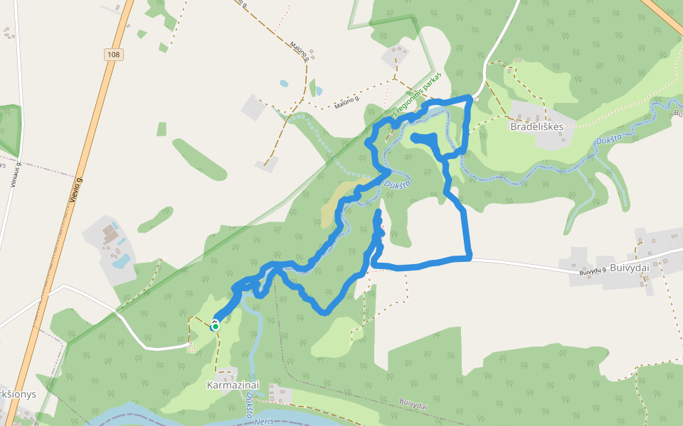 Karmazinų pažintinis takas walking route map in Karmazinai