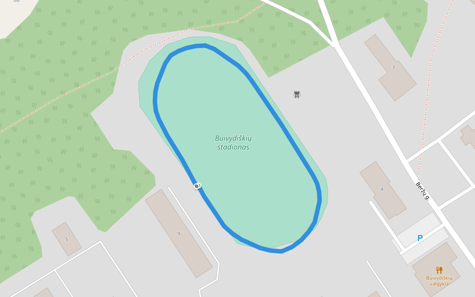 Buivydiškių stadionas walking route map in Buivydiškės