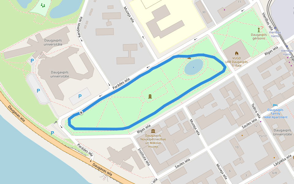 Daugavpils universitāte walking route map in Daugavpils