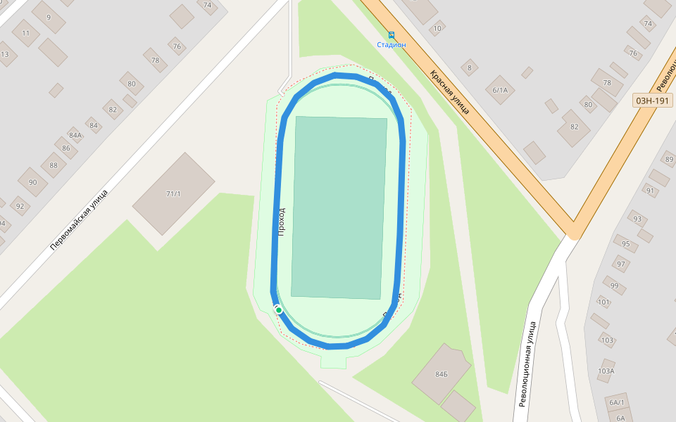 Проход walking route map in Dinskaya