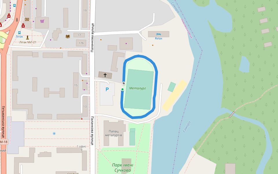 Металург walking route map in Samar