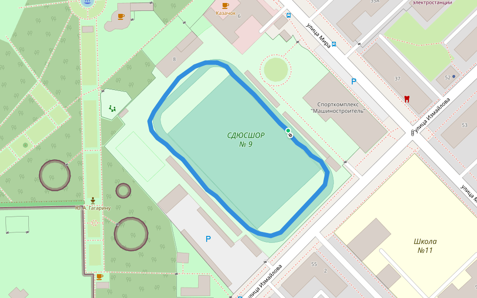 СДЮСШОР № 9 walking route map in Azov