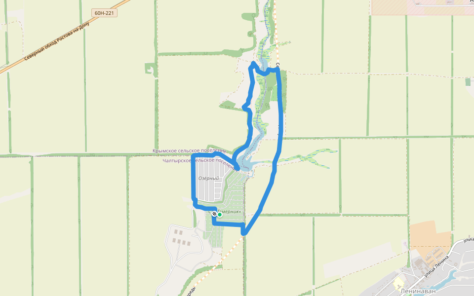 Два пруда два walking route map in Кп Озерный