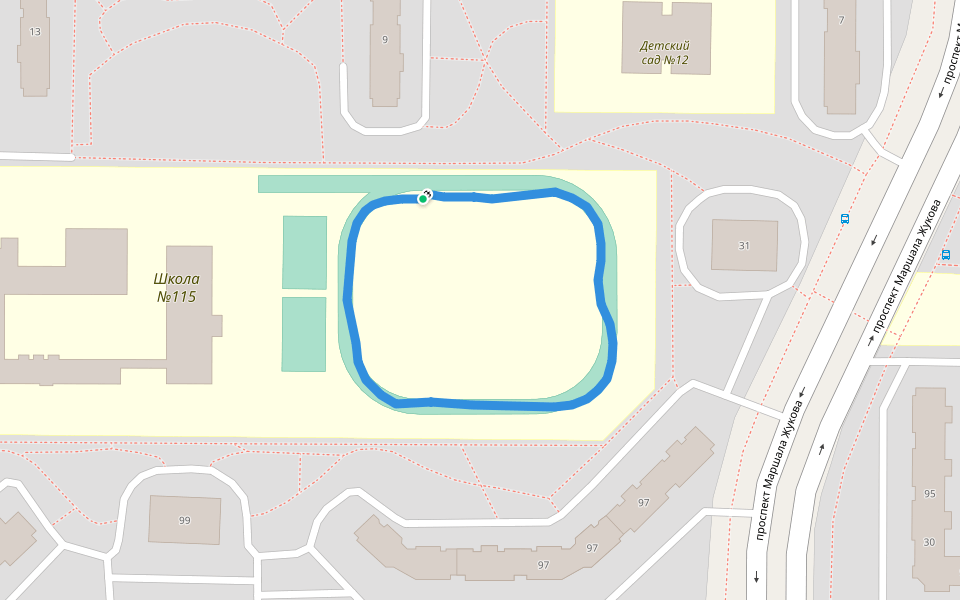 Школа №115 walking route map in Rostov