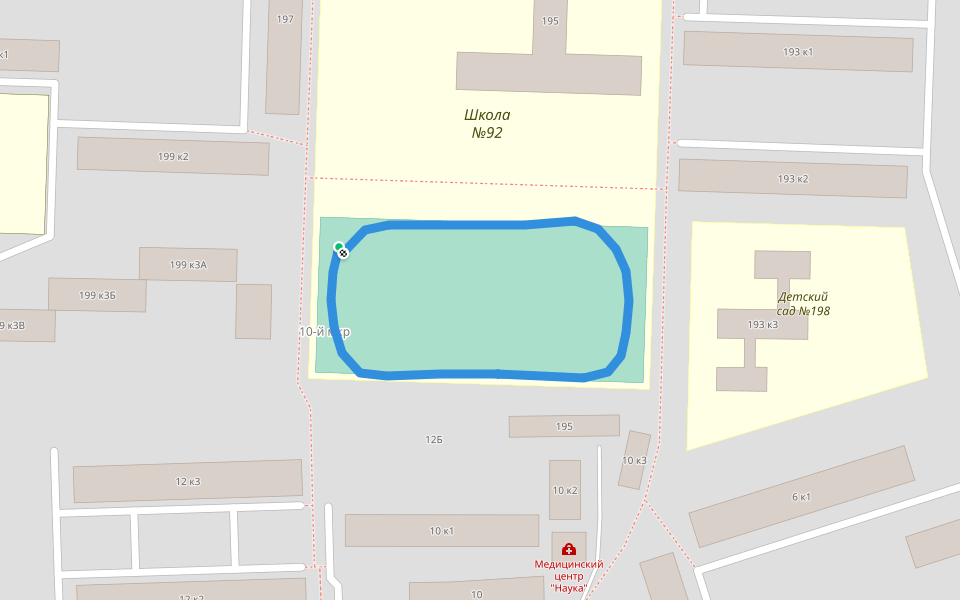 Школа №92 walking route map in Rostov