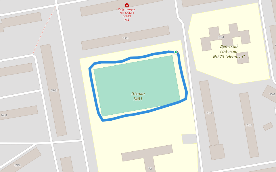 Школа №81 walking route map in Rostov