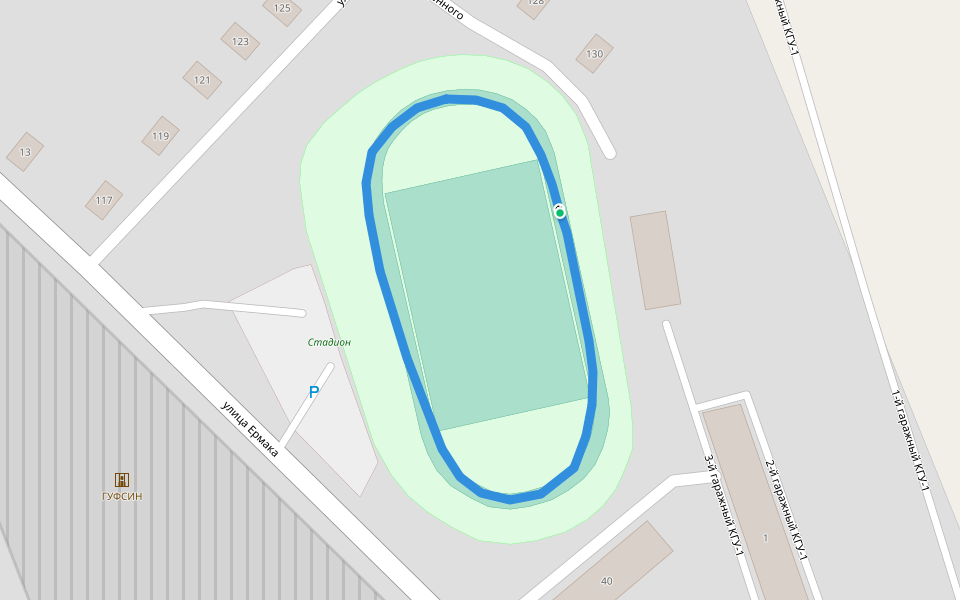 Стадион walking route map in Konstantinovsk