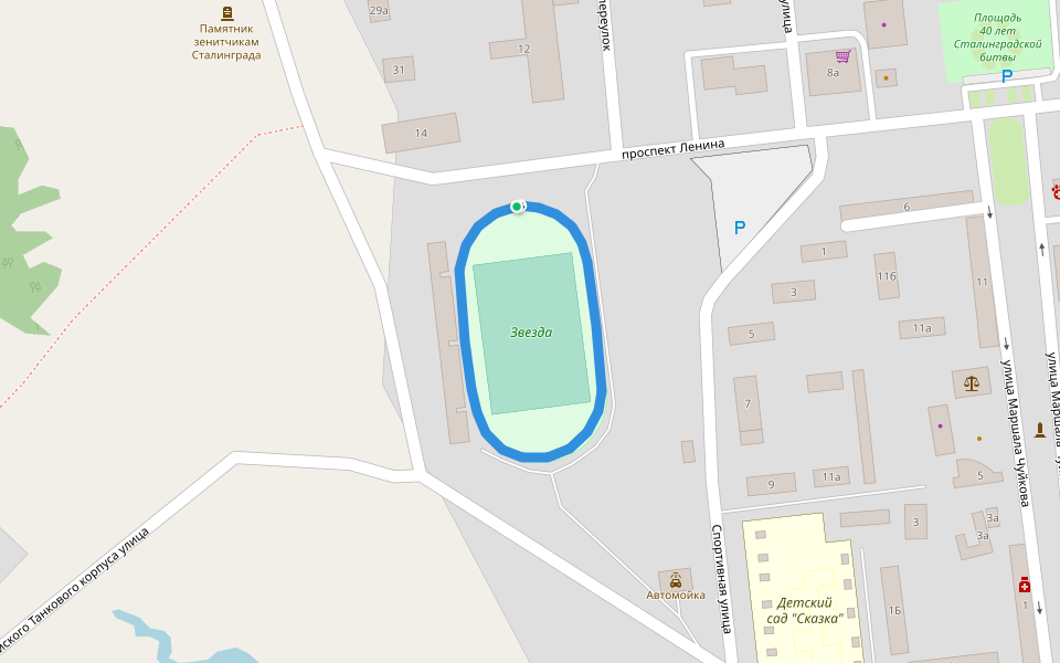 ЗВЕЗДА walking route map in Gorodishche