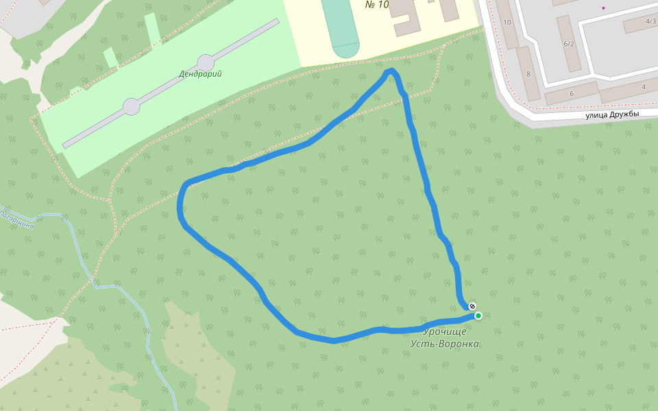 Урочище Усть-Воронка walking route map in Zheleznogorsk