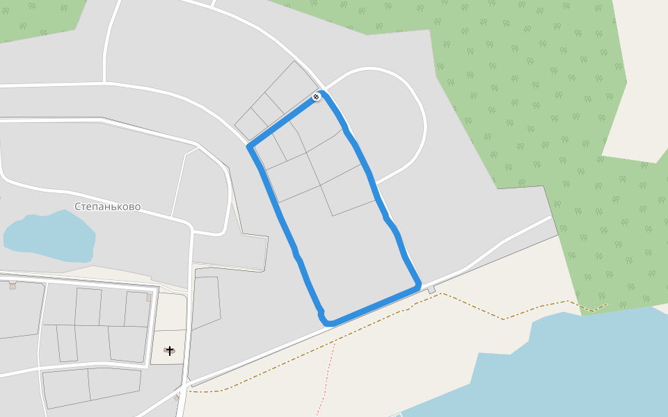 Степаньково walking route map in Avrora