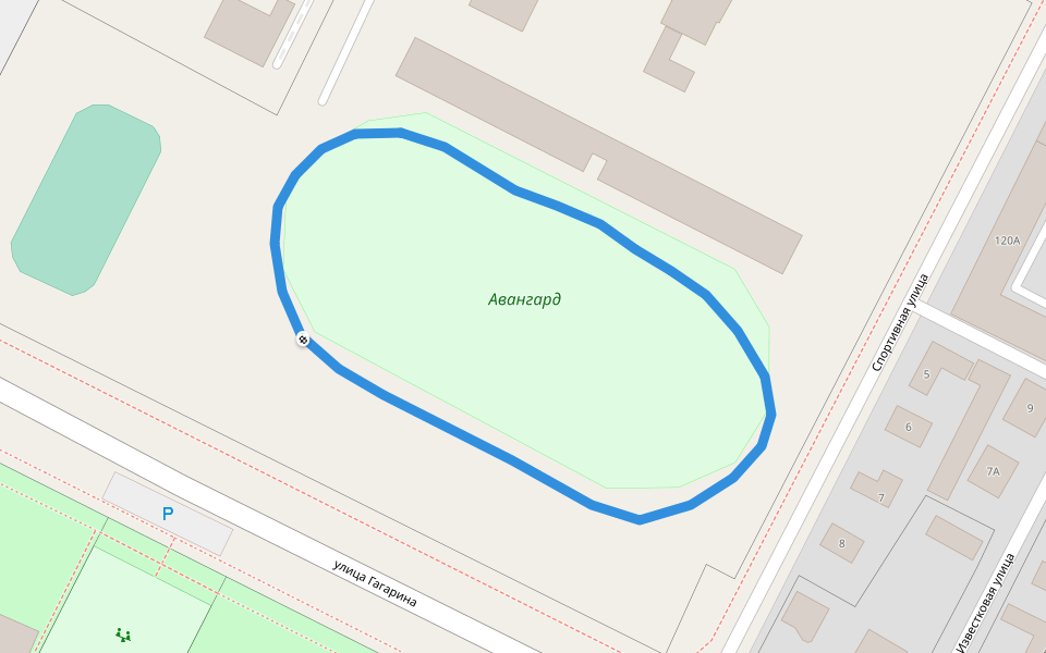 Авангард walking route map in Kolomna