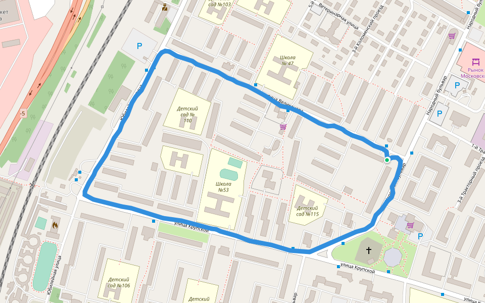 Баден-Баден walking route map in Ryazan'