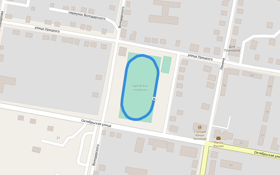 Городской стадион walking route map in Penza